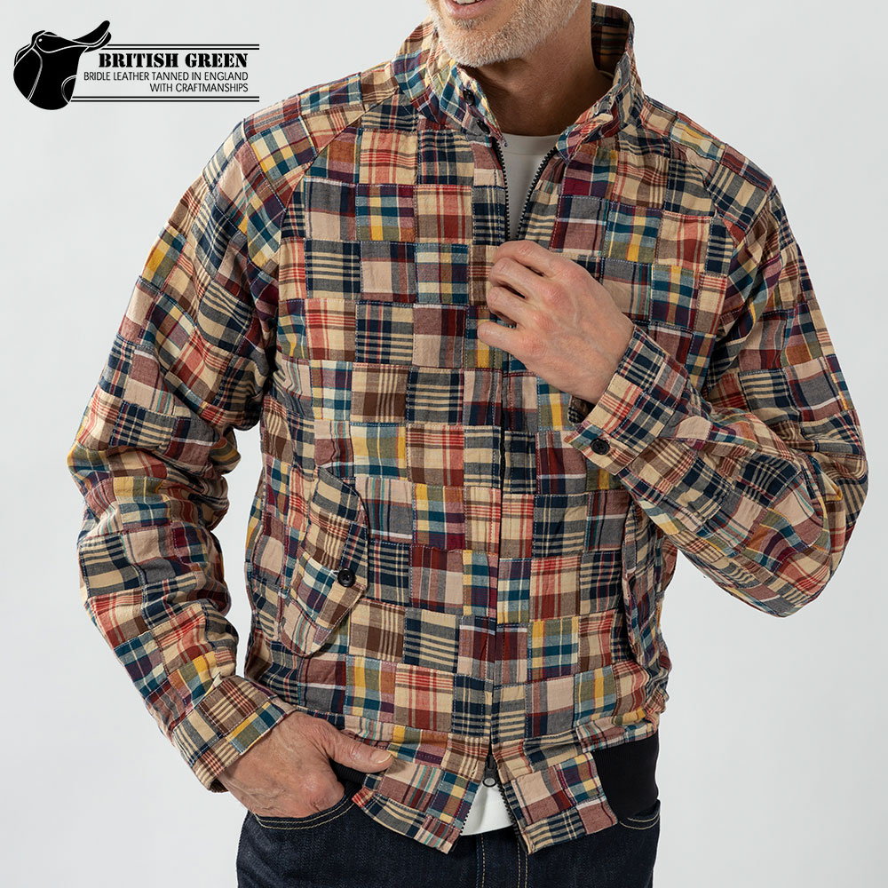 パッチワーク マドラスチェック スイングトップ ジャンパー ブルゾン