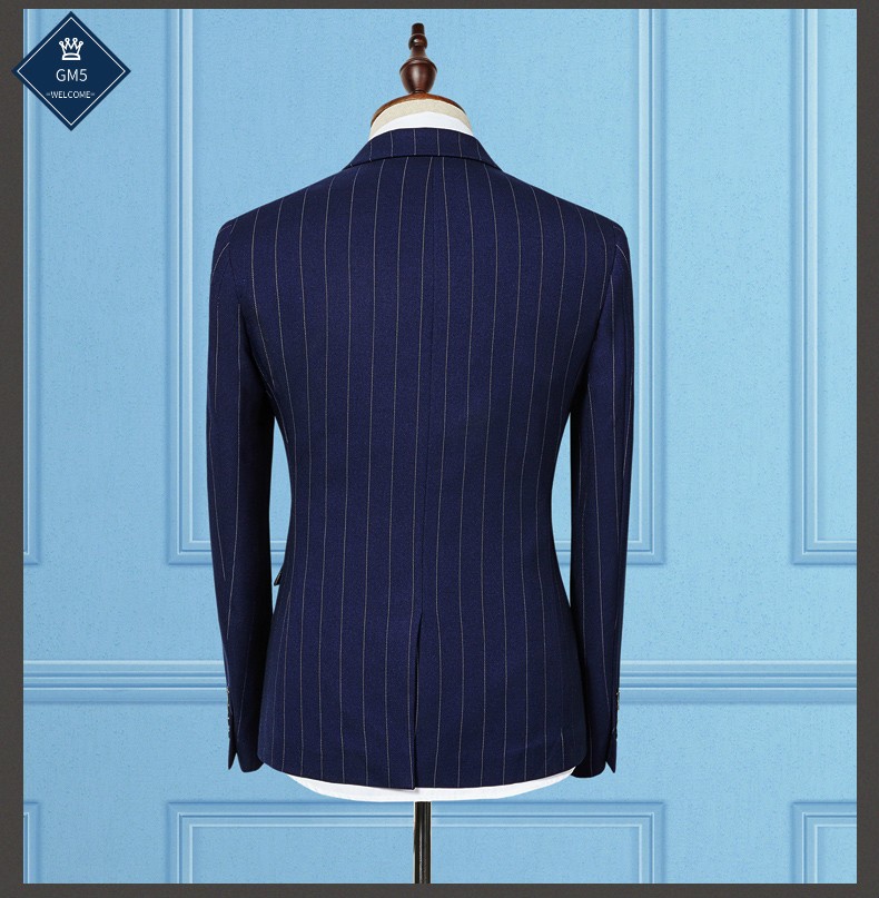 スリーピーススーツ メンズ ストライプ柄 ビジネススーツ 結婚式