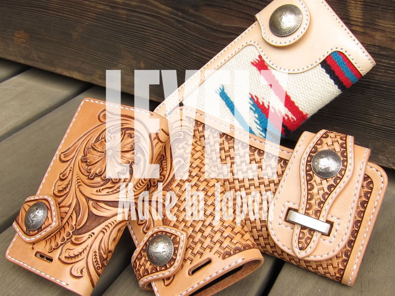 長財布 ロングウォレット SKULL/スカル カービング 手縫い イタリアン