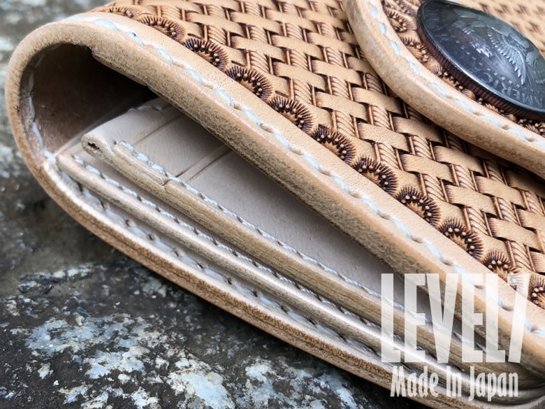 長財布/ハンドメイドロングウォレット バスケットカービング