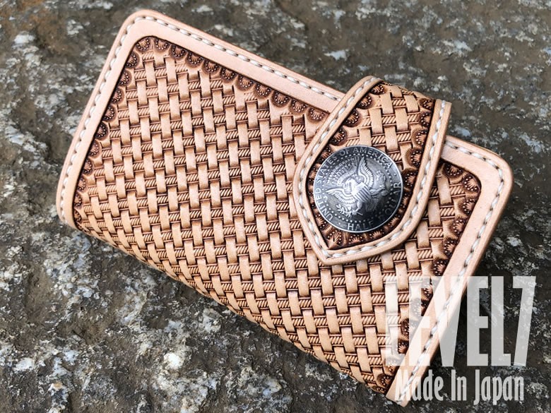 ミドルウォレット 手縫い ライダース/バイカーズウォレット レザー