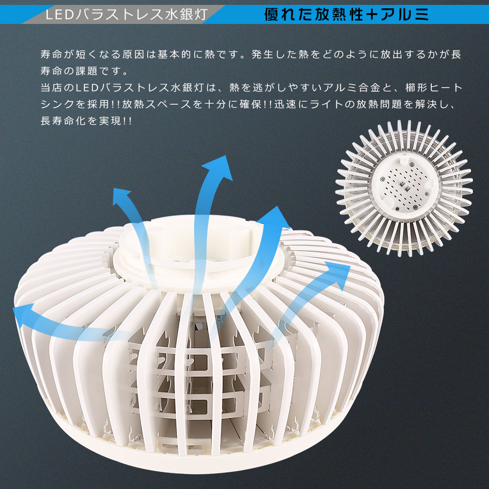 バラストレス水銀灯ランプ 200W 口金E39 2000W水銀灯相当 高輝度
