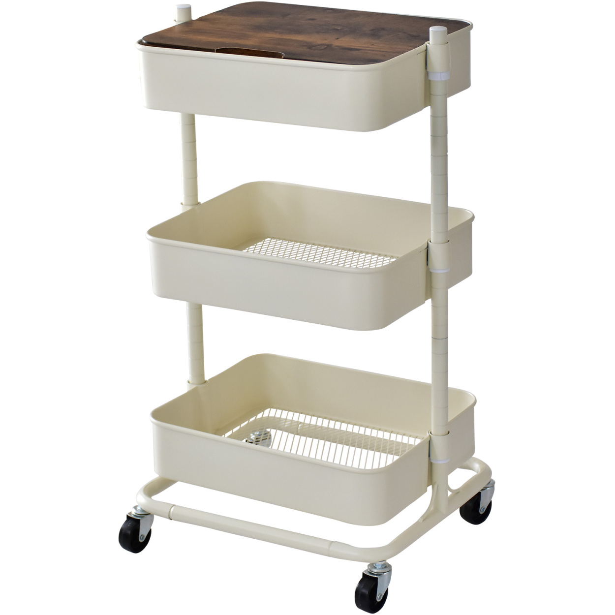 DORIS（ドリス） 天板付きワゴン キッチンワゴン 3段 キャスター付き