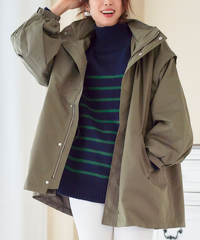 モッズコート レディース 40代 50代 秋 ジレ コーデ コート