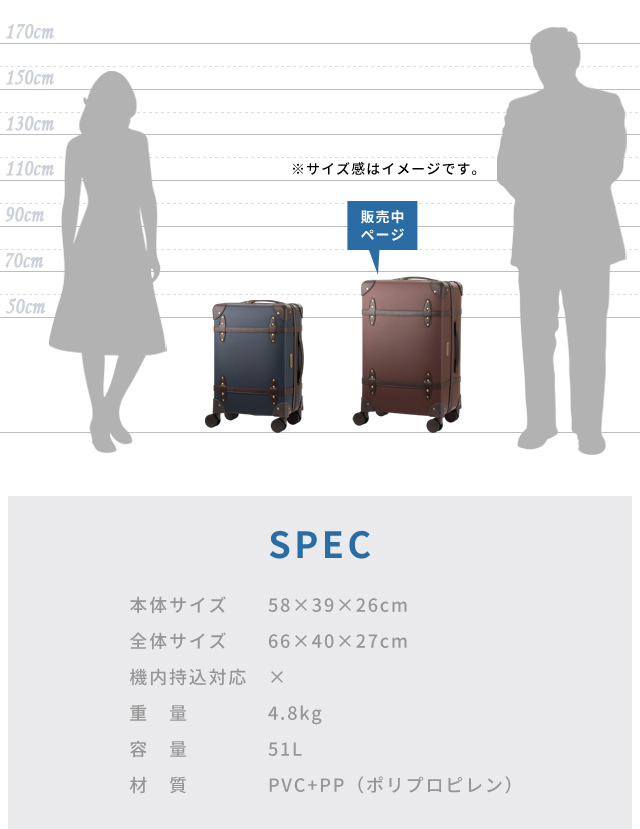 ティーアンドエス トランクケース スーツケース Mサイズ キャリー