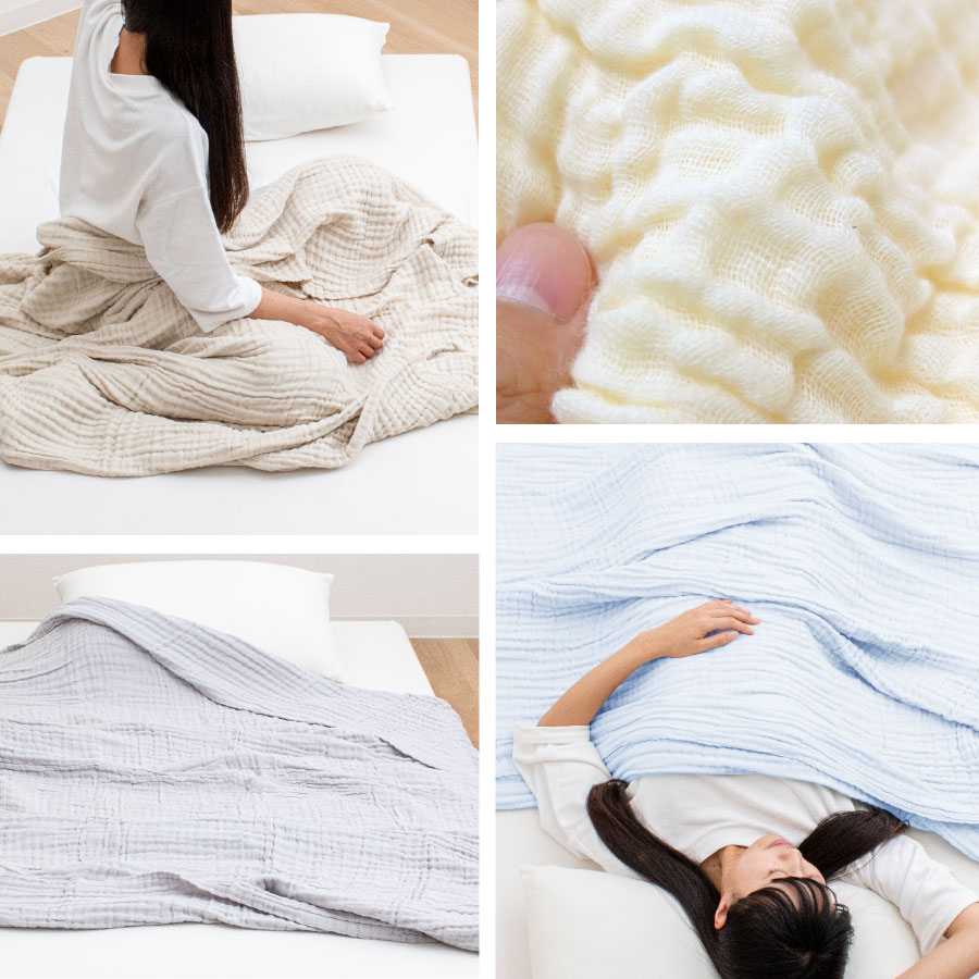 ふんわりやわらか 6重ガーゼケット シングル 綿100% 洗える 肌掛け 肌