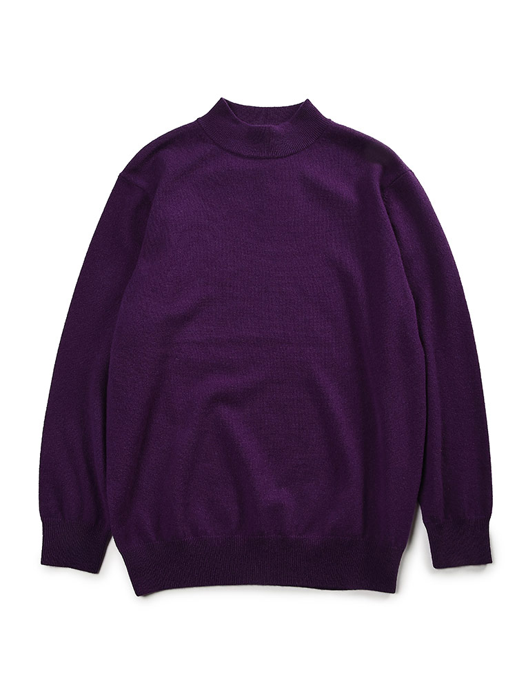 DESHENG カシミヤ100％ 無地 モックネック セーター 24RMN005 メンズ