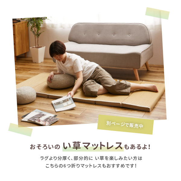 HAGiHARA（萩原） ラグ カーペット い草 3畳 180×240cm ふっくら 厚手