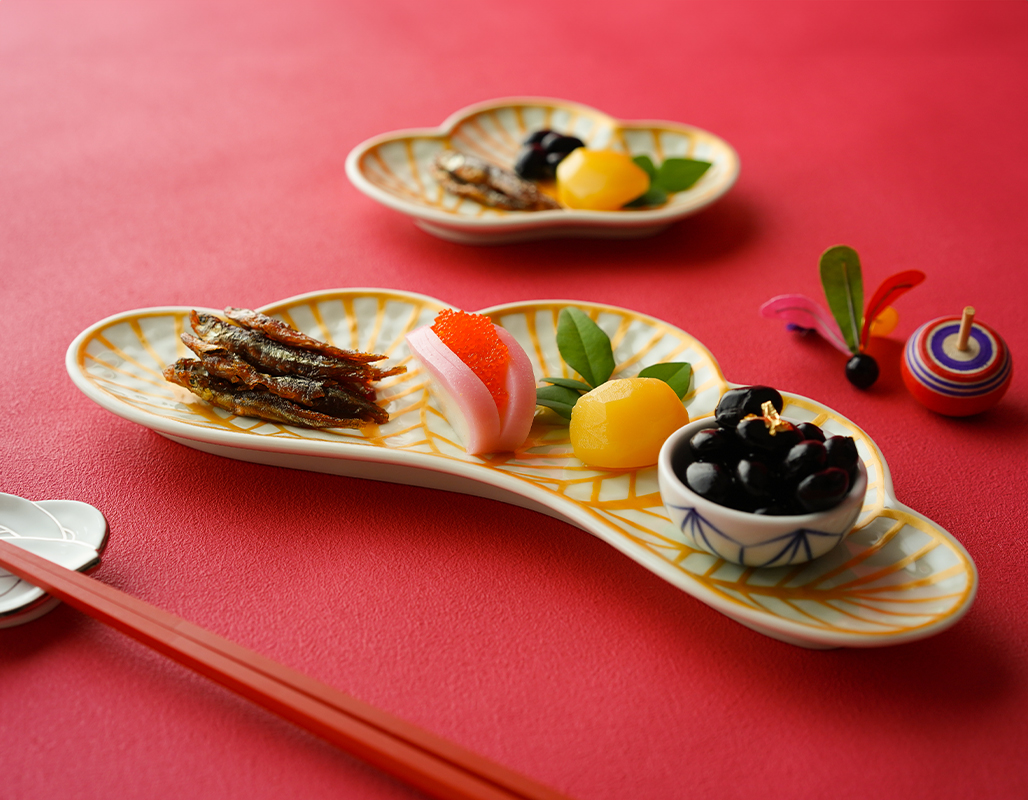 錦金松葉型 前菜皿 25cm 幸楽窯 有田焼 // 和食器 食器 陶磁器 長皿