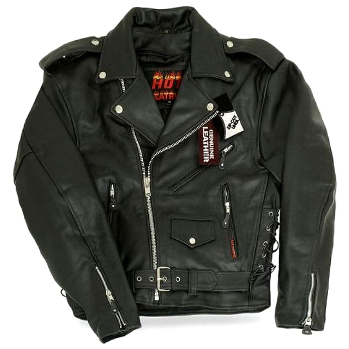 送料無料!】ホットレザー 本革 メンズ クラシック モーターサイクル