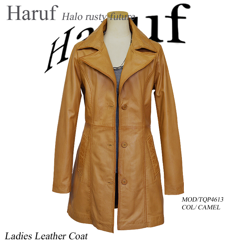 Haruf（ハルフ） レザーコート レディース 本革 ラムレザー チェスター