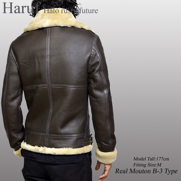 Haruf（ハルフ） ムートンジャケット レザージャケット B3 メンズ 本革