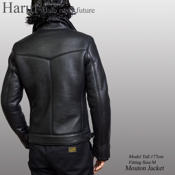 Haruf（ハルフ） 本物 ムートンジャケット ライダースジャケット