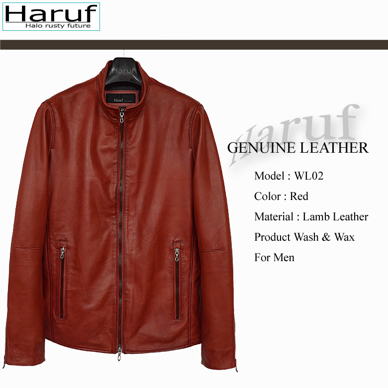Haruf（ハルフ） 革ジャン レザージャケット メンズ 本革 ラムレザー