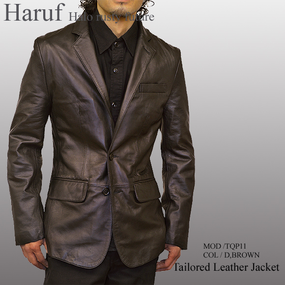 Haruf（ハルフ） レザージャケット メンズ 本革 ラムレザー テーラード