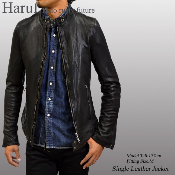 Haruf（ハルフ） シングル ライダースジャケット メンズ 本革 レザー