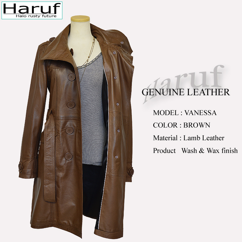 Haruf（ハルフ） レザーコート レザージャケット レディース 本革