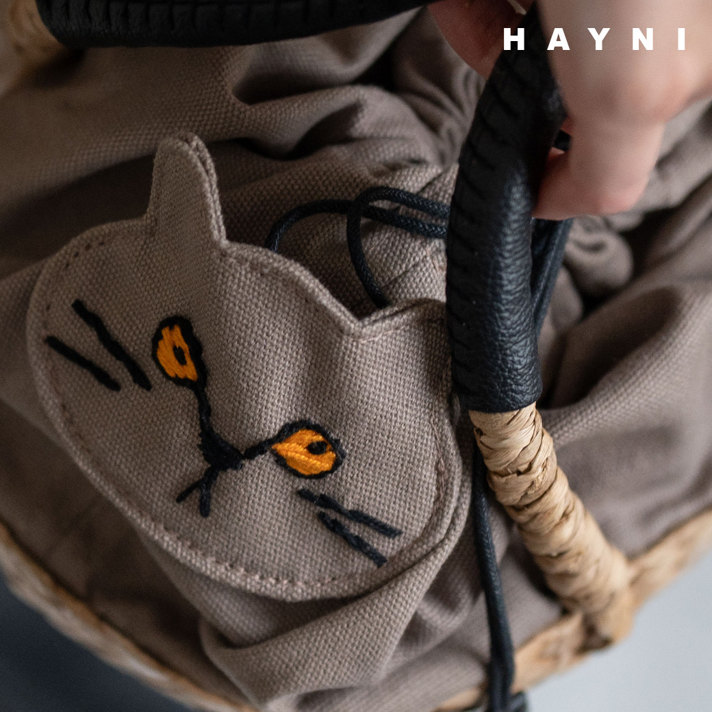 HAYNI（ヘイニ） AIM医学研究支援PJ実施中｜ ねこ モチーフ かごバッグ