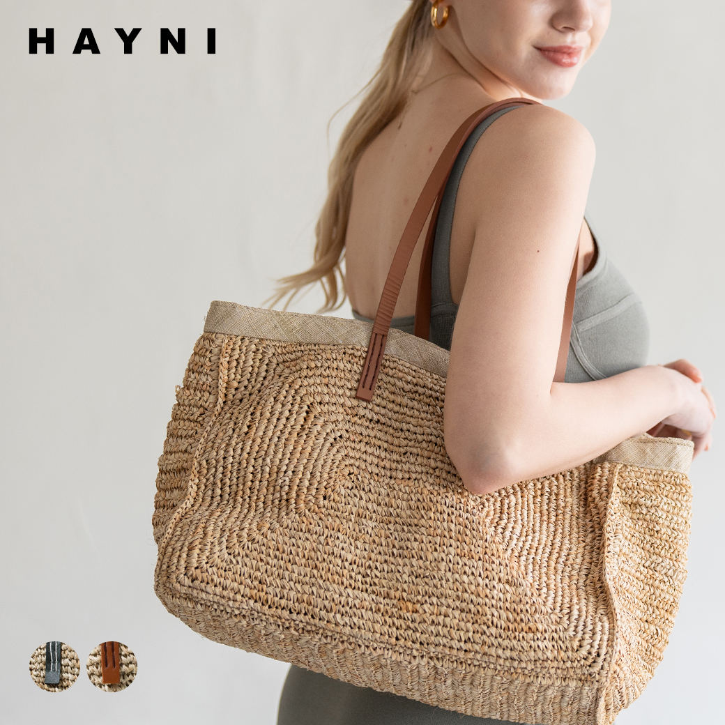 HAYNI（ヘイニ） かごバッグ トートバッグ ラフィア素材 ショルダー