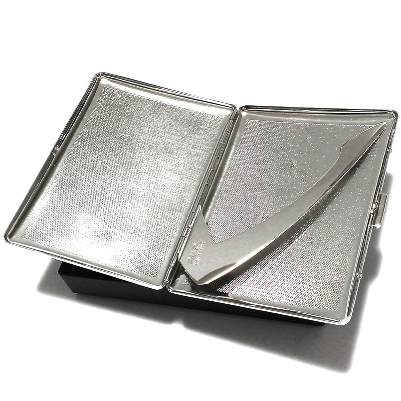 シガレットケース レザー 本革 コスモス ブラック クロコ型押し 日本製