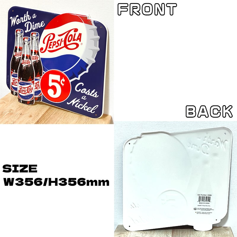 PEPSI（ペプシ） ブリキ看板 エンボスメタルサイン コーラ 瓶 ボトル