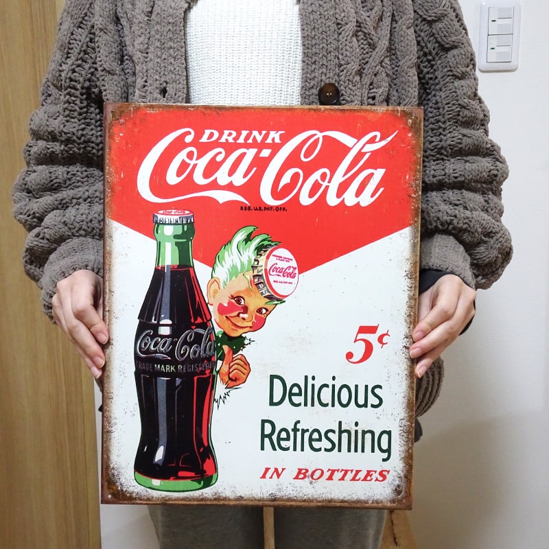 Coca Cola（コカコーラ） ブリキ看板 アンティーク COKE-SPRITE BOY 5