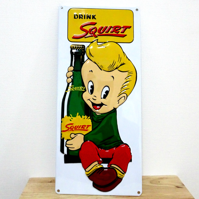 アメリカン レトロ ブリキ看板 スクワート アンティーク スクワート