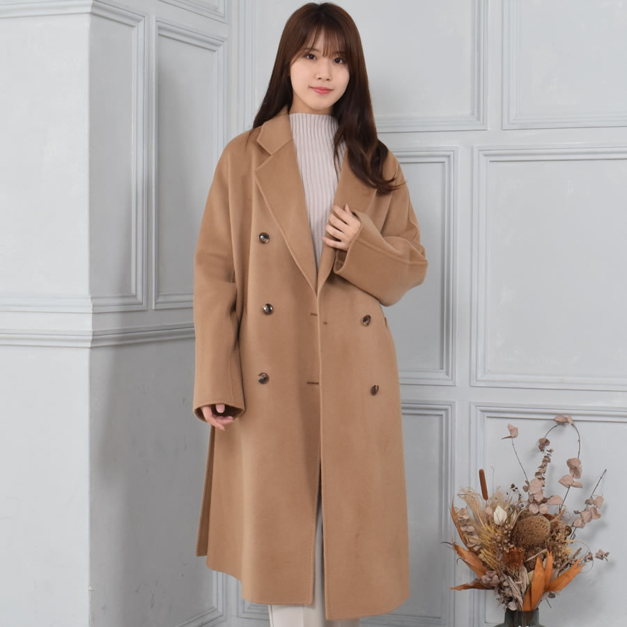 Merfirge 爆買 チェスターコート カシミヤコート カシミヤ混 ダブル