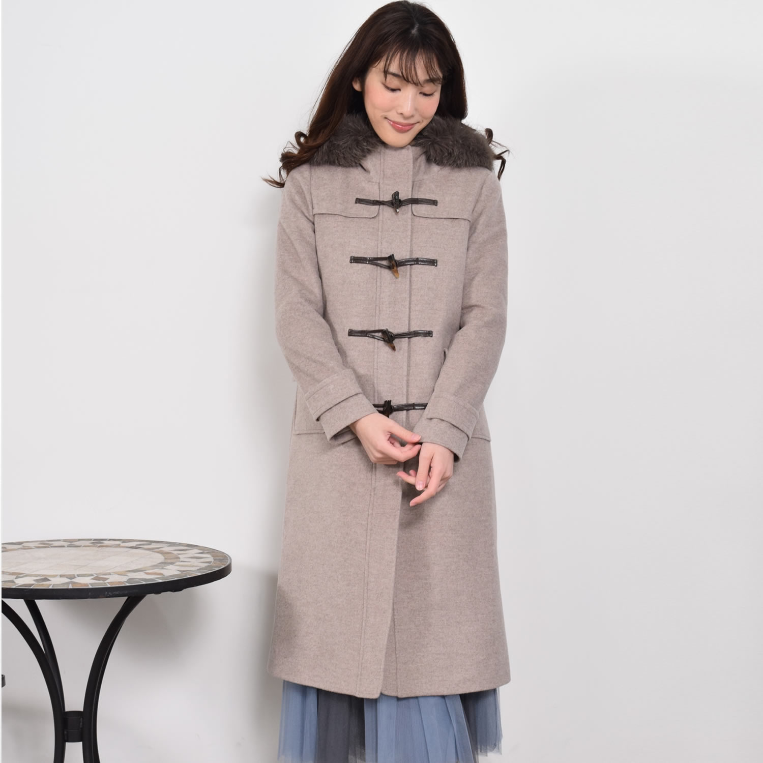 Merfirge 爆買 ダッフルコートカシミヤ混 ウール ダッフル コート