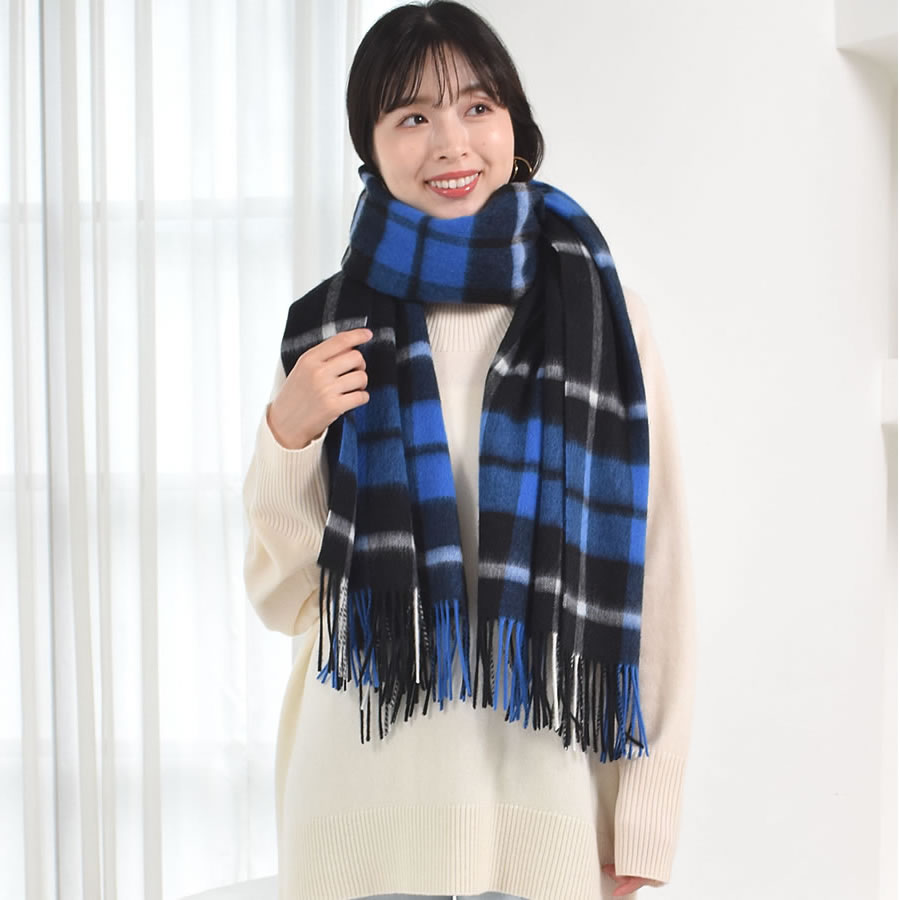 Merfirge 爆買 ストール チェック カシミヤ混ウールストール カシミヤ