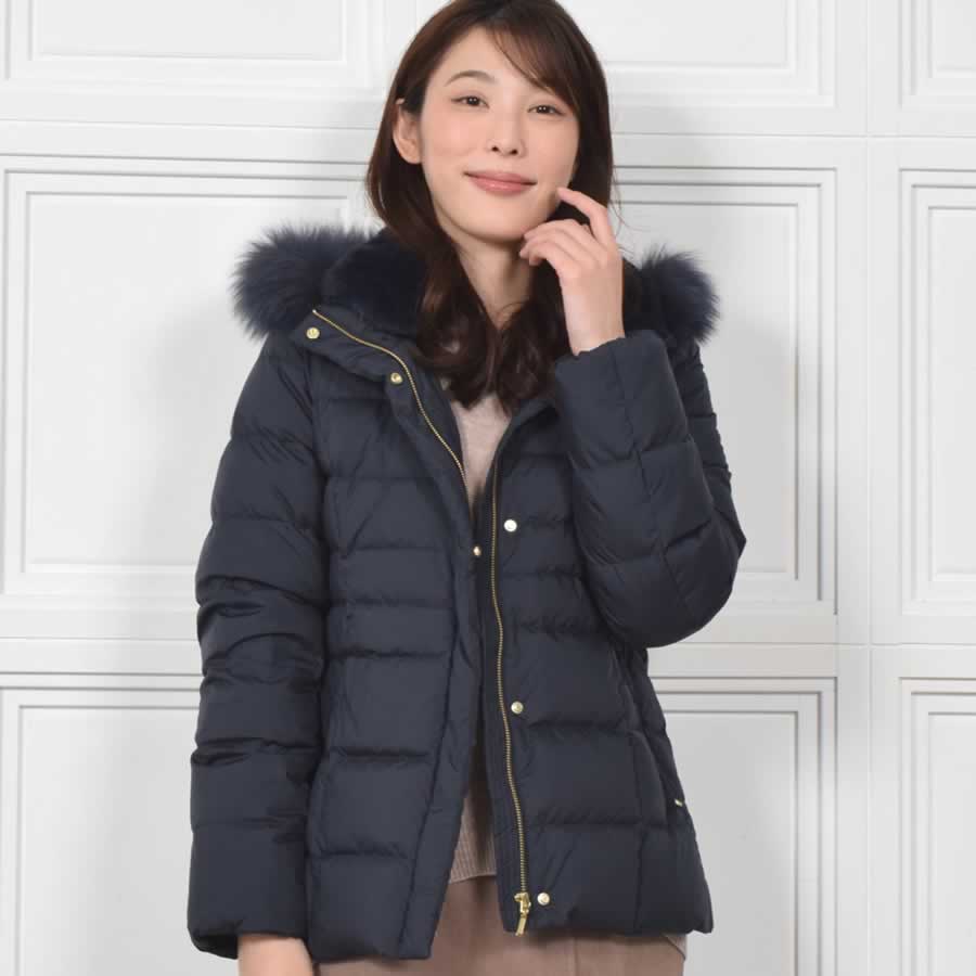 ファー付きコート レディース（色：ネイビー系）のおすすめ人気商品