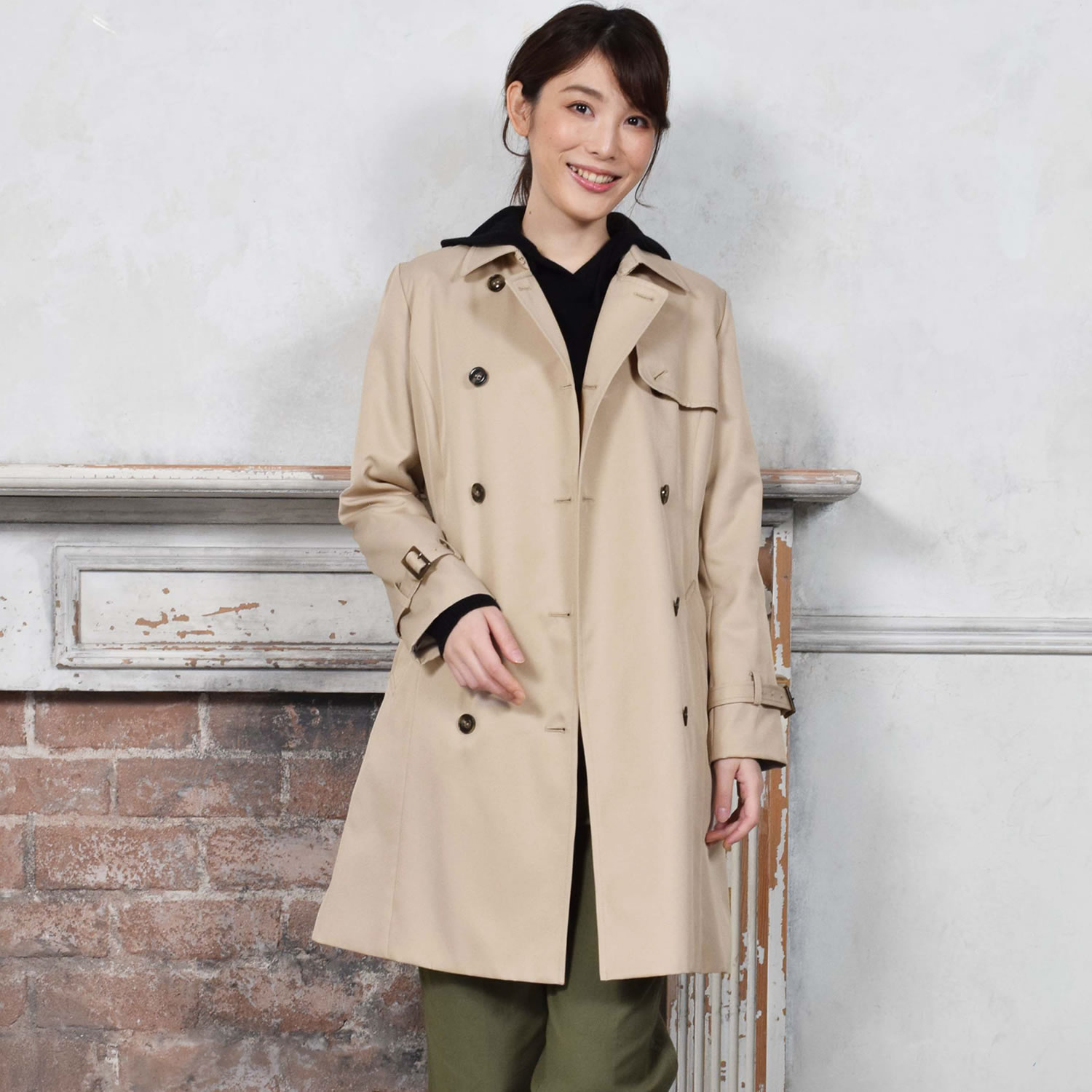 Merfirge 爆買 トレンチコート レディース 蓄熱 ライナー付 ミドル丈