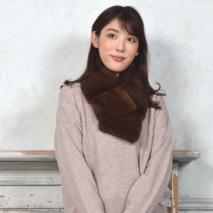 爆買 日本製 SAGA ミンク ファーマフラー ファーコート サガ カラー