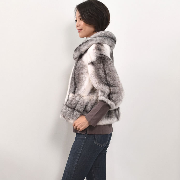 爆買 SAGA ブラッククロス ミンク ファージャケット (ms6839