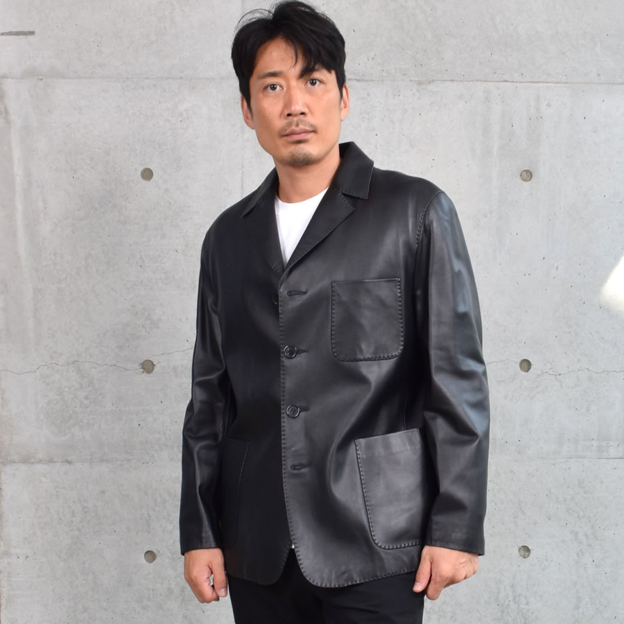 爆買 本革 ソフト ラム レザー テーラード ジャケット 本皮 メンズ