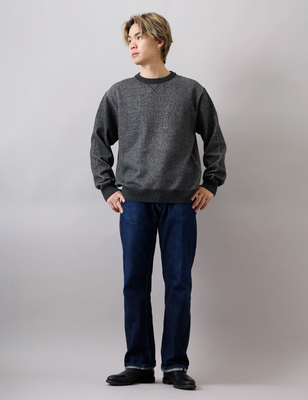 スウェット メンズ トレーナー ステンシル Vガゼットステッチ