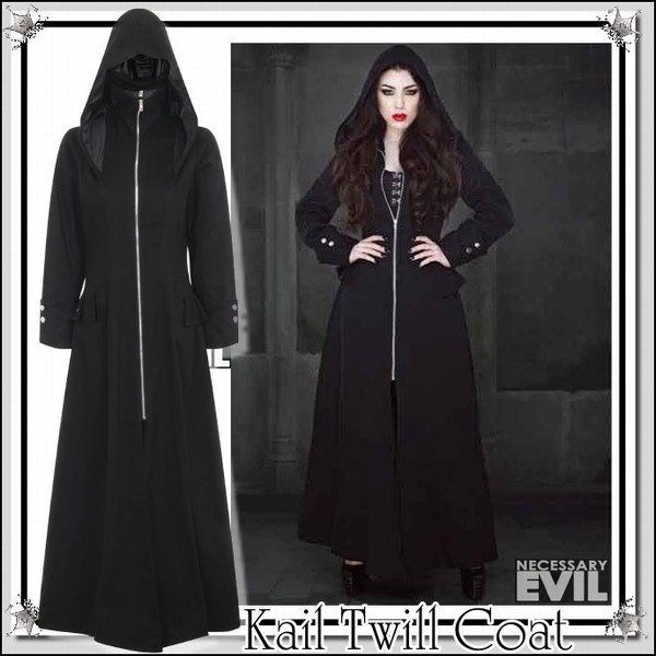 モードゴシック マキシ丈 超ロング スプリング コート レディース 服