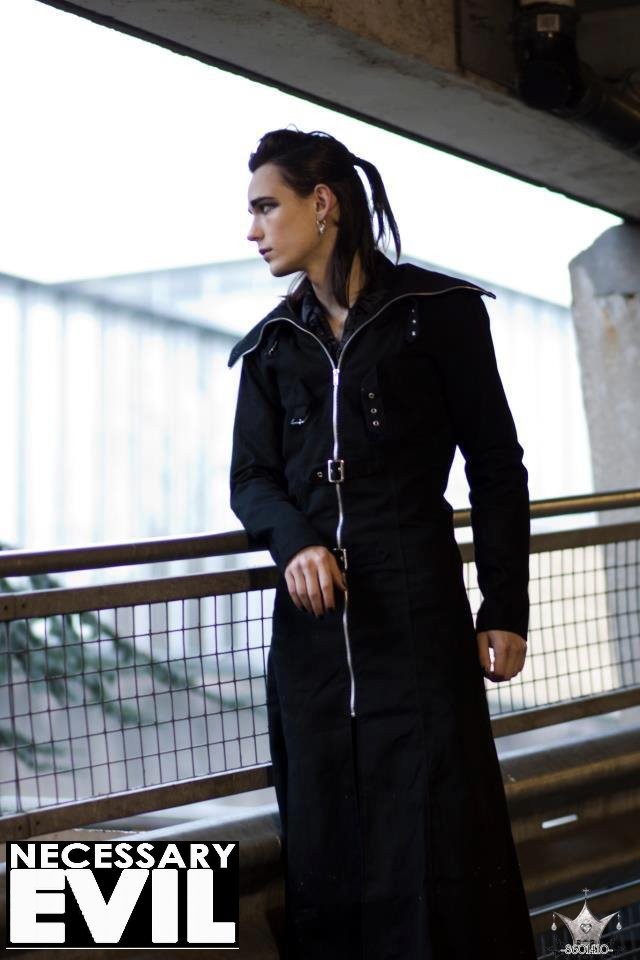 訳あり Mサイズ ロングコート インポート ゴシック 服 ゴス 黒 メンズ