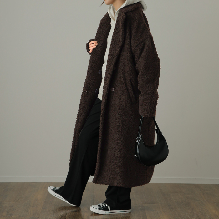 HUG.U（ハグユー） コート レディース アウター ボア ロングコート