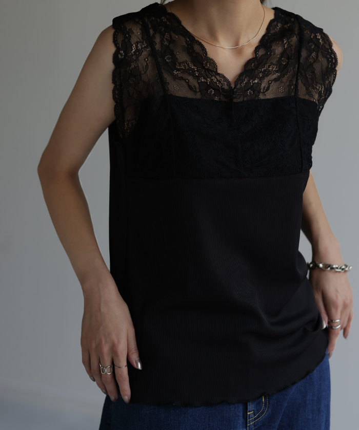 HUG.U（ハグユー） タンクトップ レース レディース フラワー ロング