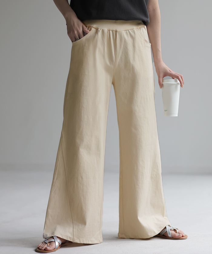 HUG.U（ハグユー） ワイドパンツ レディース パンツ チノパンツ