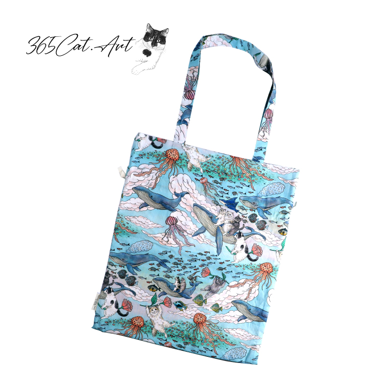 バッグ | 365Cat.Art 巾着バッグ 全2種 巾着袋 巾着トート 猫 約H44cm