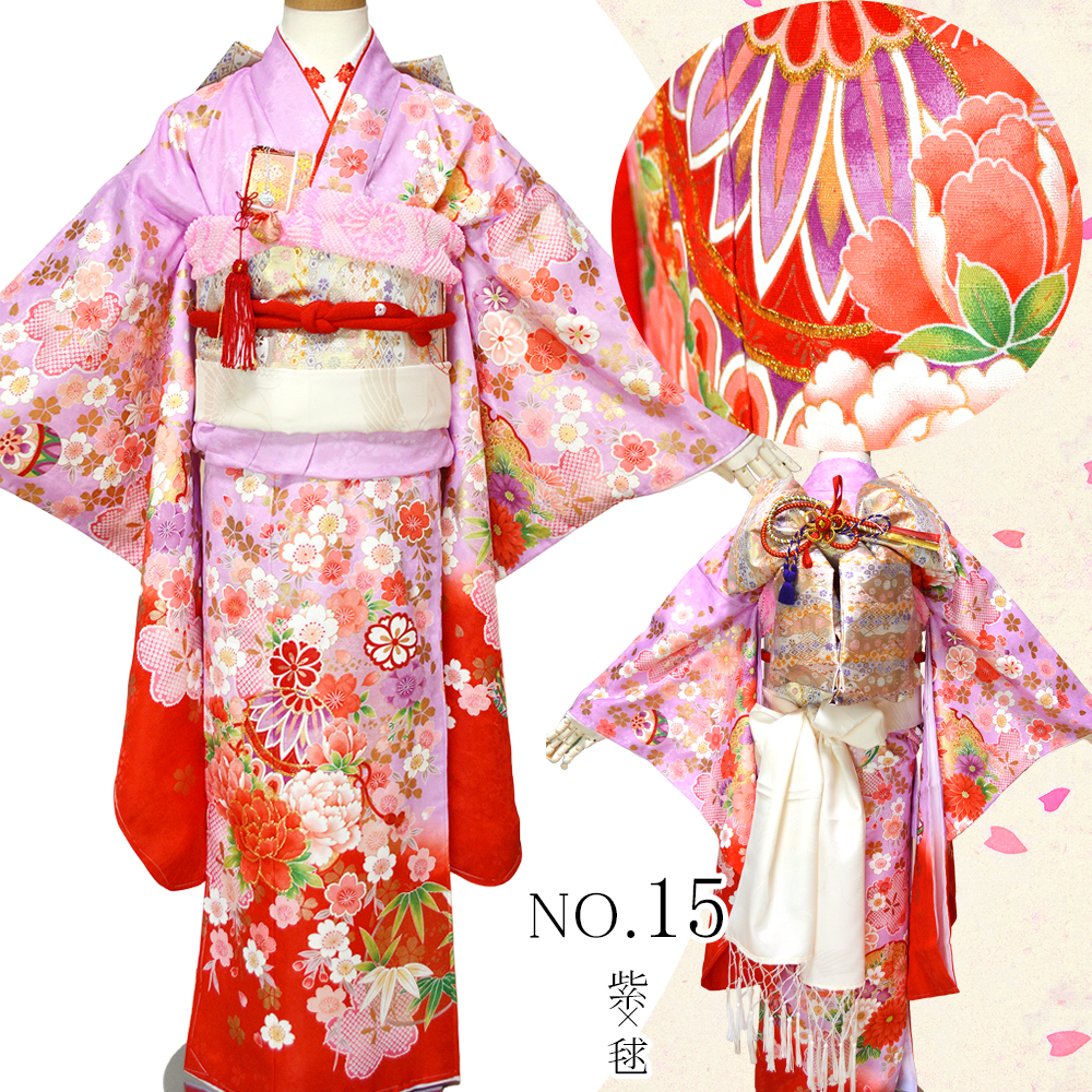 七五三 着物 7歳 16点 フルセット 購入 トータル 着物セット 女の子