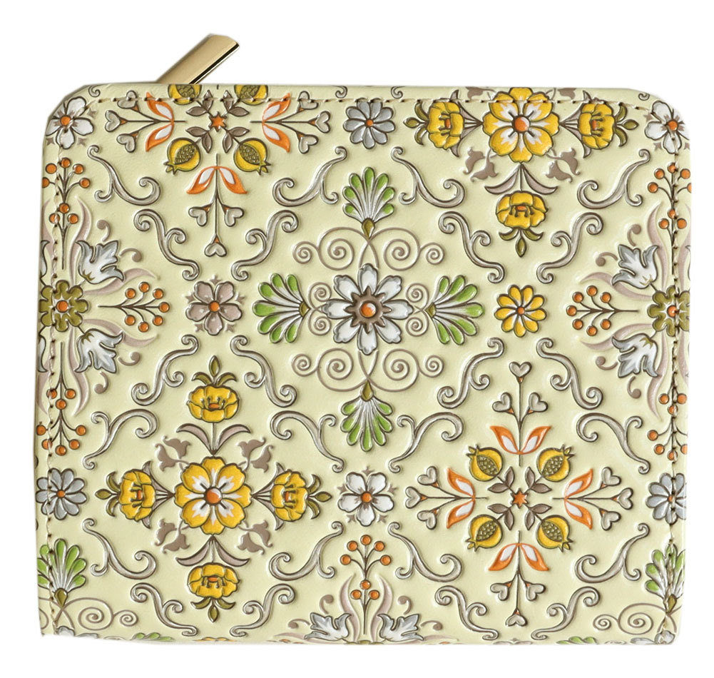 財布 二つ折り L字ファスナー 浅草文庫 シルクロード 友禅染 江戸小紋