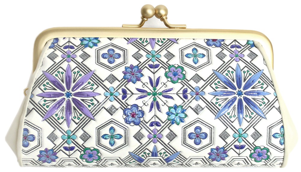 浅草文庫 財布 親子 がま口 ミニ お種銭付 花菱 はなびし 柄 コイン