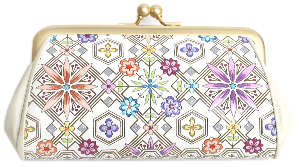 浅草文庫 財布 親子 がま口 ミニ お種銭付 花菱 はなびし 柄 コイン