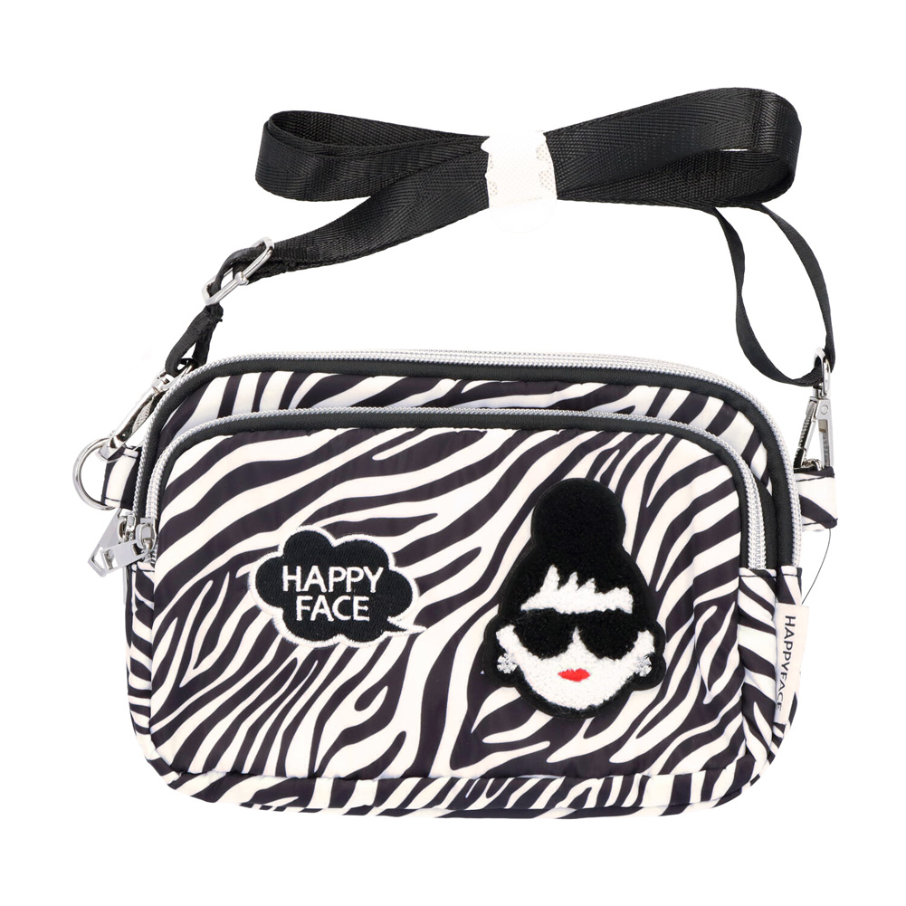 ショルダーバッグ HAPPY FACE EMMA 相良刺繍 お顔 サングラス LADY 撥