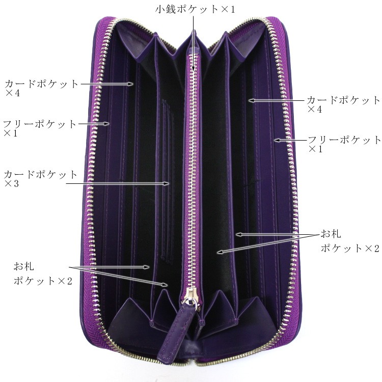 スティングレイ レザー ラウンドファスナー 長財布 エイ革 本革 スター