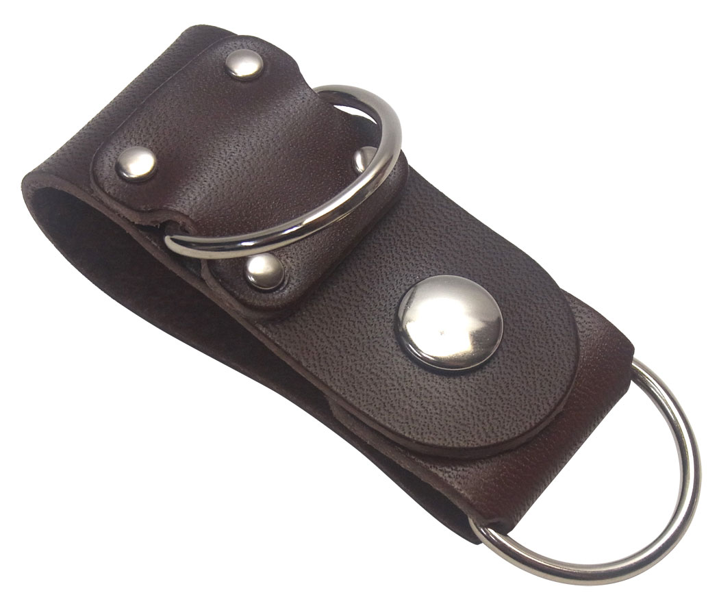 栃木レザー ベルトループキーホルダー Dカン2本付き シルバーニッケル