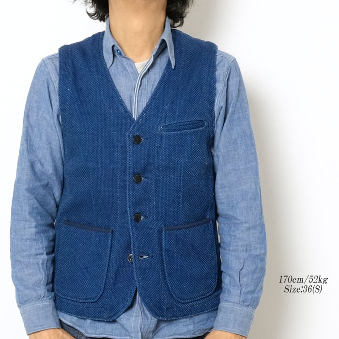 桃太郎ジーンズ（MOMOTARO JEANS） Lot.04-010 刺し子ベスト 04-010